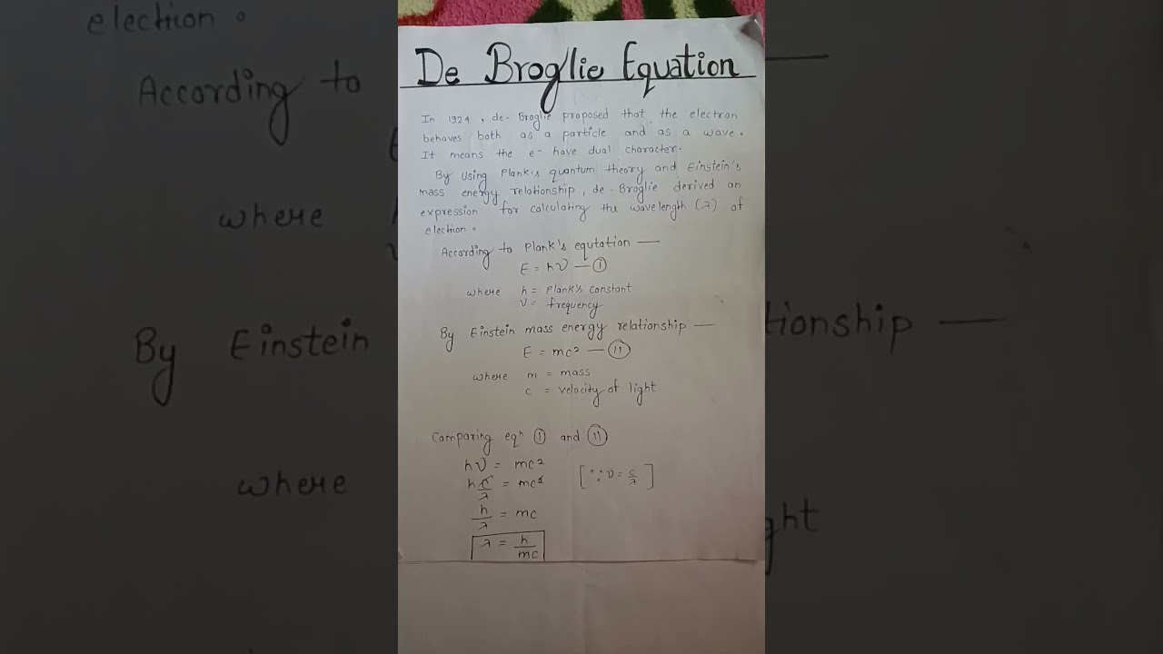 De broglie equation 