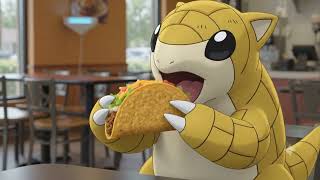 Sandshrew eating at Taco Bell