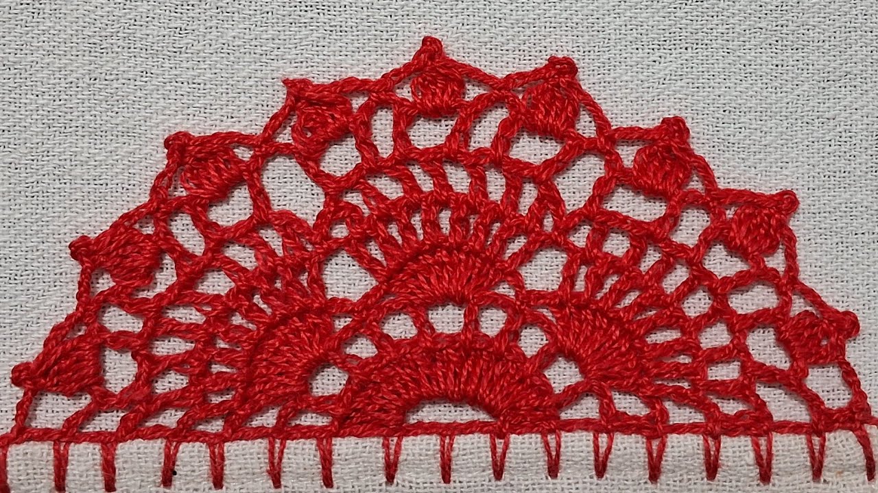 Barrado de crochê # para toalhas # carreira única # tamanho grande 