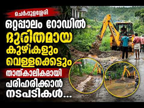 ചെർപ്പുളശ്ശേരി ഒറ്റപ്പാലം റോഡിൽ ദുരിതമായ കുഴികളും വെള്ളക്കെട്ടും താത്കാലികമായി പരിഹരിക്കാൻ നടപടികൾ.