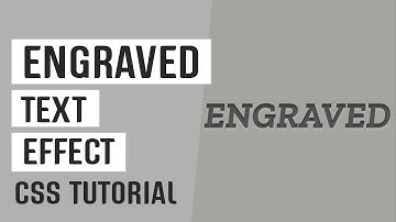 Engraved Text Effect CSS | CSS Text Effects | CSS Tutorials