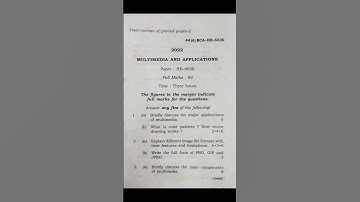 BCA 6th Semester Multimedia and application 2022 question paper || BCA final exam question paper |