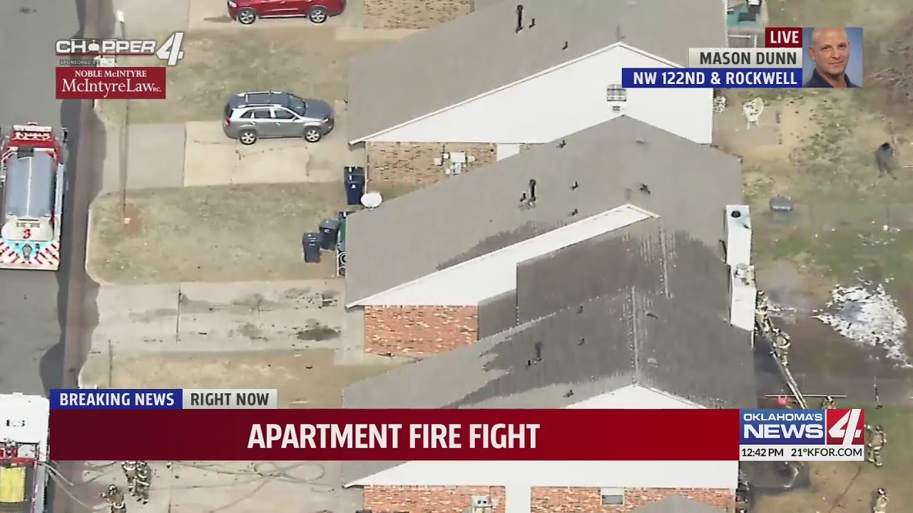 Fire crews battle structure fire in NW Oklahoma City - YouTube