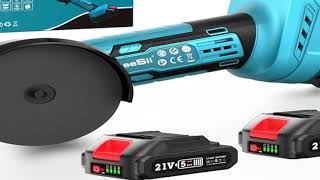 Seesii Cordless Mini Angle Grinder Kit 19000rpm Brushless Power Electric Grinder Tool for Metal Wood