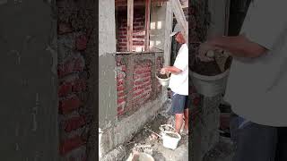How to make a plaster head for a brick wall from a cement sand mixture.