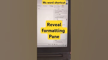 Display reveal formatting pane shortcut in ms word #shortcutkeys #msword