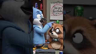 Mordecai and Rigby they forgot that today is skips birthday