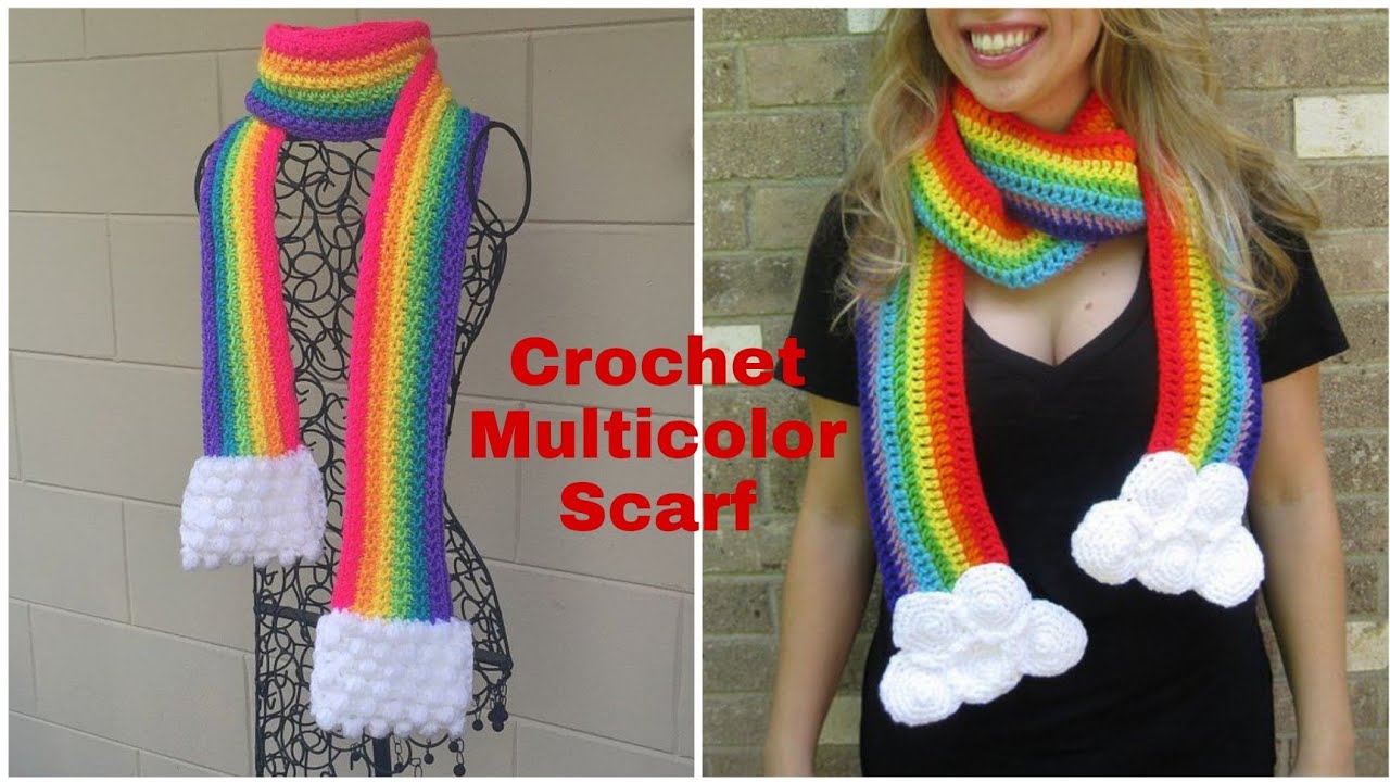 Stylish Multicolor Crochet Scarf Crochet Scarves Ideas Crosia
