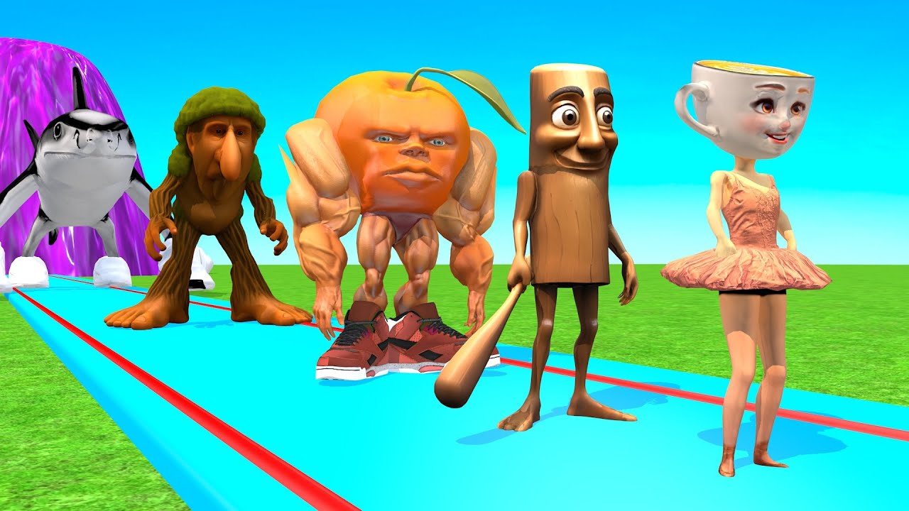 Crazy Long Slide Game With Cow Elephant Gorilla Hippopotamus Tiger 3d Animal Game Funny 3dAnimals