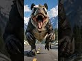 T-Rex vs Panda Run Challenge#TRex #Panda #CGI #VFX #AICreatures #Dinosaur #Shorts #Animation#AIvideo