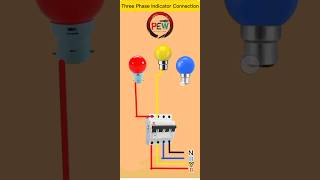 How To Connection 3 Phase Indicator With Neutral | 3 phase Indicator Wiring #electrical #viral #reel