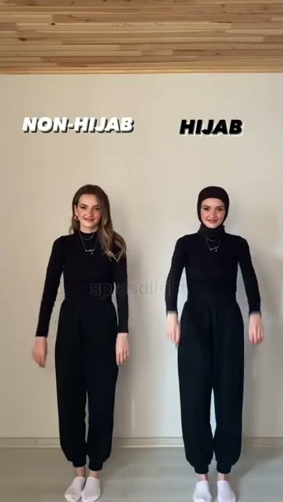 Hijab vs Non-Hijab outfits for girls #shorts #comparison #hijabi