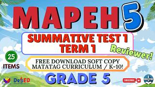 MAPEH 5 QUIZ - TERM 1 - 1ST SUMMATIVE TEST - FREE PPT SOFTCOPY WITH ANSWER #2026 #kwaderno #quiz