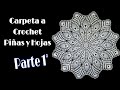 Carpeta a Crochet, Piñas y Hojas. Parte 1° (1 metro, 20 centímetros)