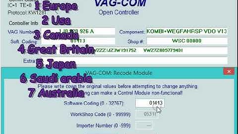 How to change Miles to Kilometers on Speedometer Vag Group