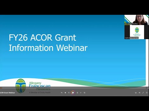 FY26 ACOR Grant Information Webinar