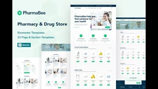 PHARMABEE - Pharmacy &amp; Drug Store Website Elementor Template Kit