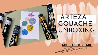 Arteza Gouache Paints Unboxing| Art Supplies Haul Giveaway winner announcement
