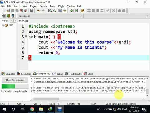 C++ Programming 00 Compiler Installation and Your First Program - YouTube