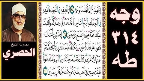 صفحة 314 سورة طه - إذ أوحينا إلى أمك ما يوحى (38) أن اقذفيه في التابوت فاقذفيه في اليم فليلقه اليم