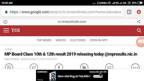 Mp 10th 12th result 2019 today declared