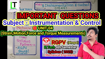 Instrumentation & Control|Important Questions 2025|4th semester|B.Tech|RGPV Bhopal|Unit-4