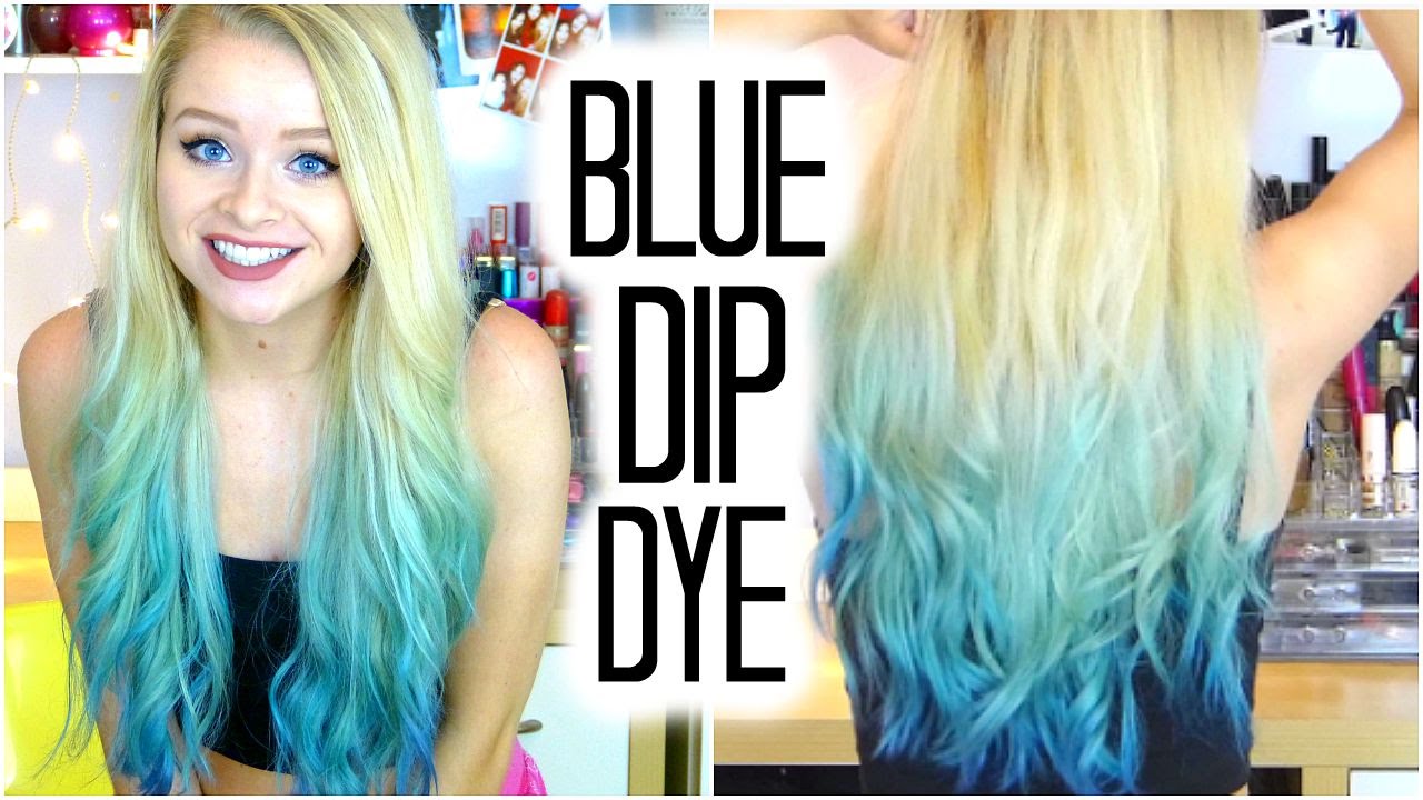 3. "Shoulder Length Blue Dip Dye Hair" - wide 5