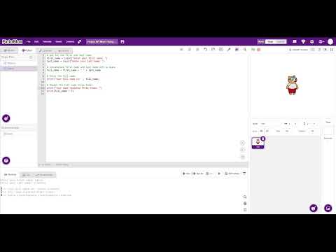 Full name Repetition| Python Editor | PictoBlox