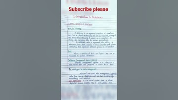 Introduction of database