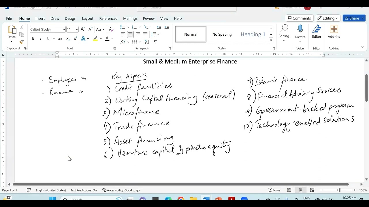 Small and Medium Enterprise (SME) finance Overview - General & Context of Pakistan