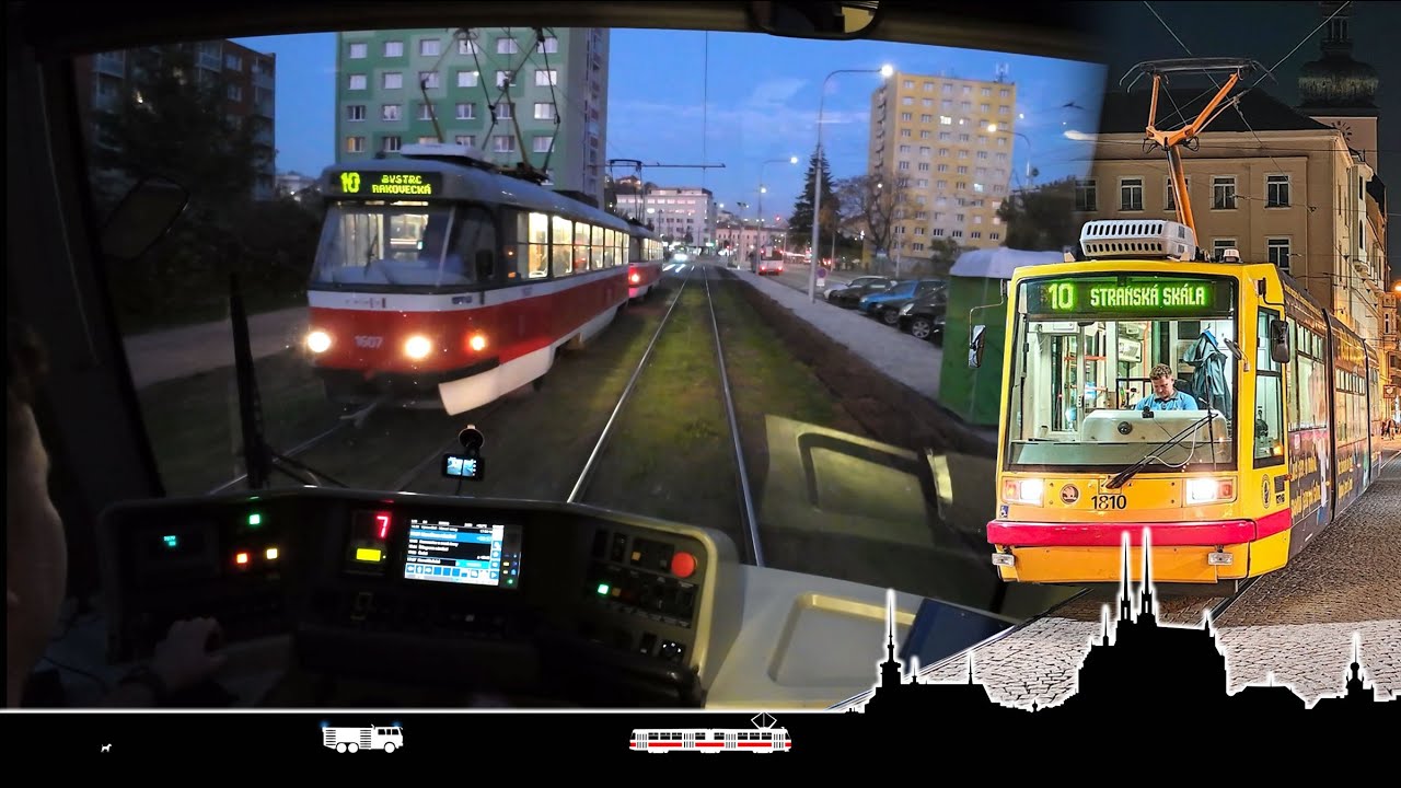 Desítka z RAK přes PIS na NVL 🚋 Cab view tram Brno
