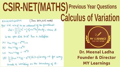 (Q.ID.M(NET)CoV29M) Previous Years Question on Calculus of Variation, CSIR UGC NET, June 2014.