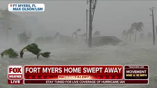 Powerful Storm Surge From Hurricane Ian Sweeps Away Homes