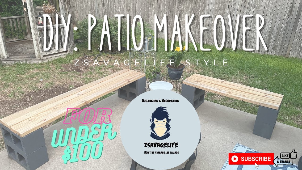 DIY PATIO MAKEOVER FOR UNDER 100 YouTube