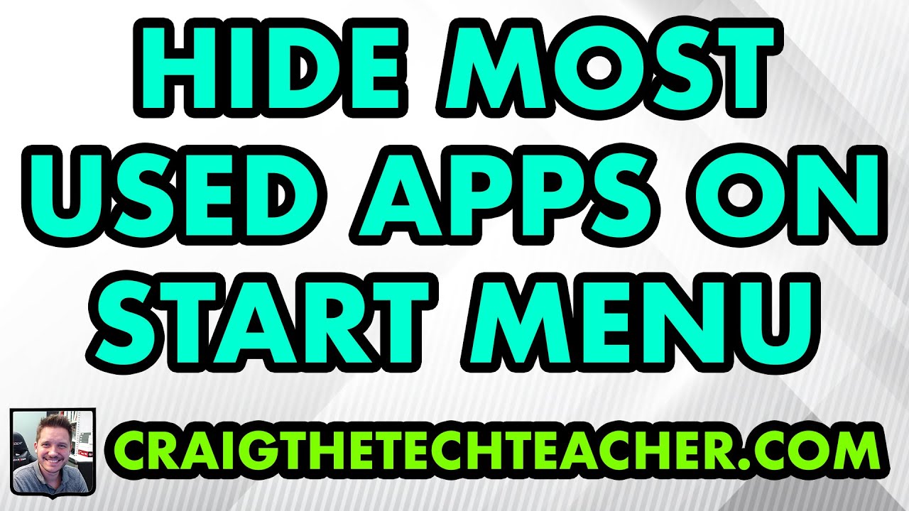How To Hide Most Used Apps On The Windows 10 Start Menu (2022) - YouTube