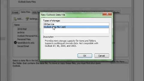 Create an Outlook 2007 Personal Folder