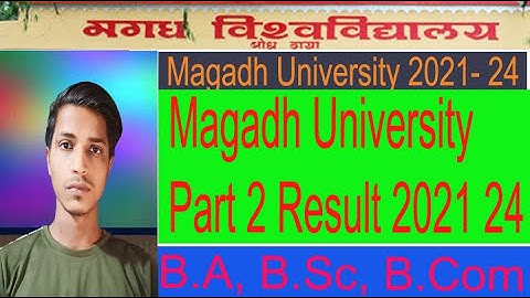 magadh university part 2 exam result 2021-24 |agadh university part 2 result download kaise kare |