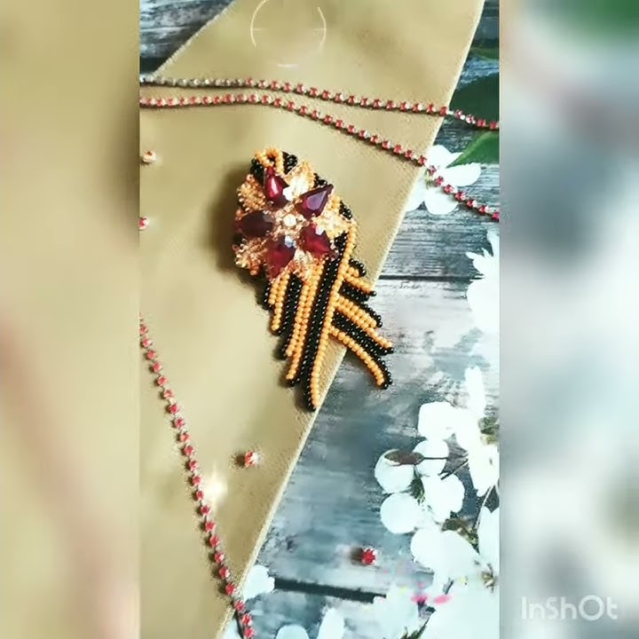 Брошь🤩 "Звезда" к 9 мая/День Победы🌟из бисера и кристаллов🌠георгиевская ...