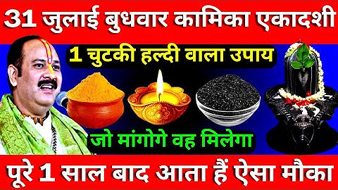 31 जुलाई बुधवार कामिका एकादशी को 1 चुटकी हल्दी वाला उपाय जरूर करे || Pradeep Ji Mishra