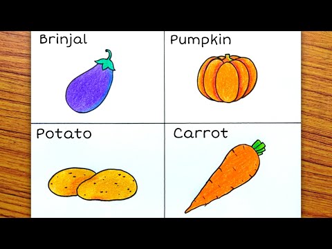 Simple vegetable drawing | Preschool art activities, Alphabet activities  kindergarten, School art activities