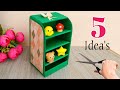 5 Amazing and Creative Craft Ideas using Cardboard | Waste material craft ideas |