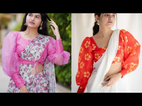 Puff Sleeves Blouse Patterns for Bridal Silk Sarees – South India Fashion