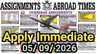 Datos Assignment Abroad Times Today Newspaper 05/09/2026 ||gulf job vacancy 2026|| Guía