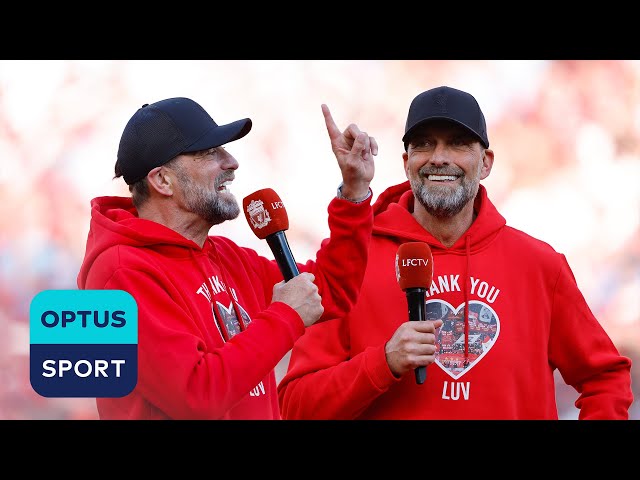 FAREWELL SPEECH: Jurgen Klopp addresses Liverpool fans at Anfield for the final time 🎤 class=