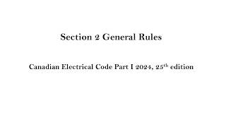 Section 2 CEC General rules