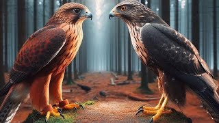 Falcon vs. Hawk: Clash of Titans!  #falcon #hawk #birds