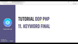 Tutorial OOP PHP 11 Keyword Final