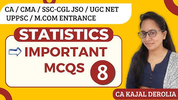 Statistics MCQ | Multiple  Choice Questions with Answer | Important MCQs for Statistics | Part - 8 |