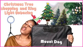 RASHMAS WEEK 1: unboxing and reviewing 14&quot; mount dog ring light + christmas tree shopping + cooking