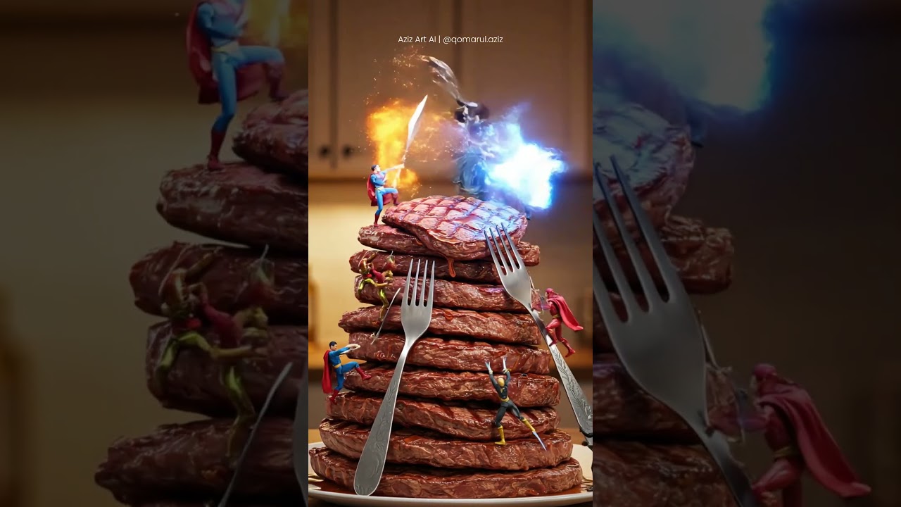 Avengers Epic Battle in Meat Tower 